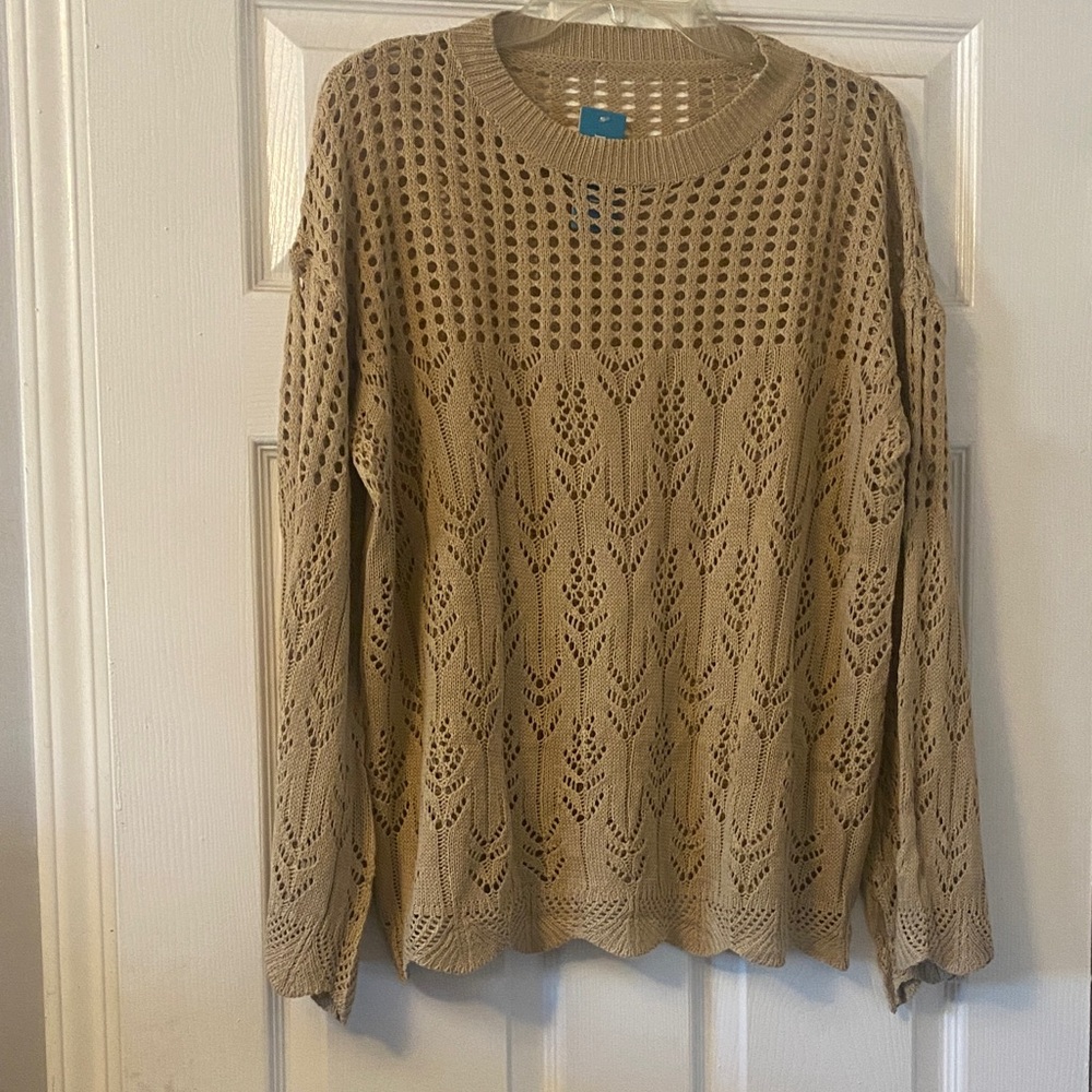 Elegant Tan Knit Sweater